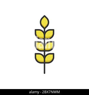 Wheat vector icon symbol food isolated on white background Stock Vector