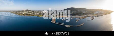 Albany Western Australia November 10th 2019 : Aerial drone view of the port of Albany in Western Australia at dawn Stock Photo