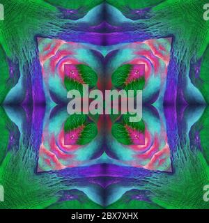 Abstract kaleidoscope or endless pattern made from fabric for background used. Stock Photo