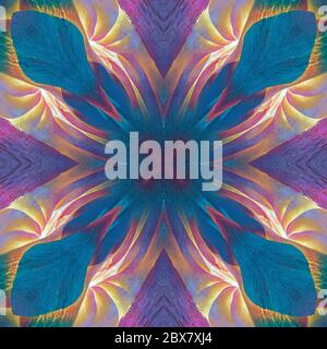 Abstract kaleidoscope or endless pattern made from fabric for background used. Stock Photo