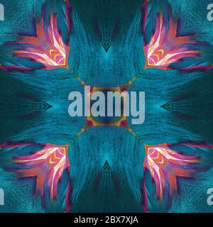 Abstract kaleidoscope or endless pattern made from fabric for background used. Stock Photo