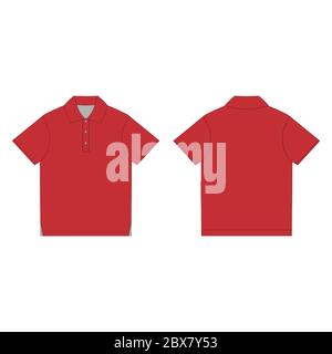Download Red Polo T Shirt Mock Up Front And Back View Isolated On White Background Design Polo Shirt Template And Mockup For Print Vector Illustration E Stock Vector Image Art Alamy