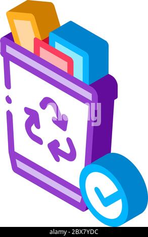 Recycling Trash isometric icon vector illustration Stock Vector