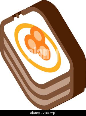 Caviar On Pancake isometric icon vector illustration Stock Vector