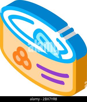Caviar In Tin isometric icon vector illustration Stock Vector
