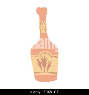 Cute Rum Alcohol Bottle In Doodle Style Freehand Drawing Funny Glass Bottle Isolated On White Background Simple Vector Illustration Stock Vector Image Art Alamy