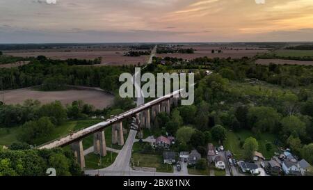 June 5th 2020, St Thomas Elevated Park Aerial- Canada's first elevated park located on the west side St Thomas Ontario Canada, Luke Durda/Alamy Stock Photo