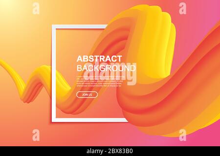 Fluid abstract curve design on gradient background. Liquid shape for cover, poster, banner template. Stock Vector