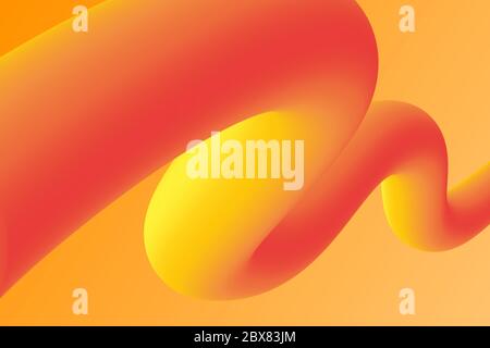Fluid abstract curve gradient design on orange background. Liquid shape for cover, poster, banner template. Stock Vector