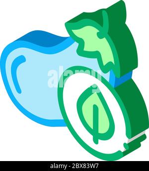 Eggplant Leaf isometric icon vector illustration Stock Vector