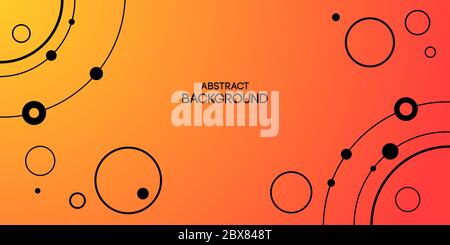 Abstract background, poster, banner. Composition of smooth rounded lines and dots. Trendy design. Vector color illustration in flat style. Stock Vector