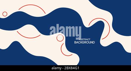 Abstract background, poster, banner. Composition of amorphous forms, liquid shapes and circles. Vector color illustration in flat style. Stock Vector