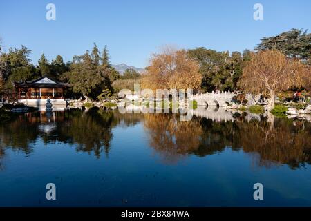 Chinese Garden at the Huntington Botanical Gardens in Pasadena, California Stock Photo