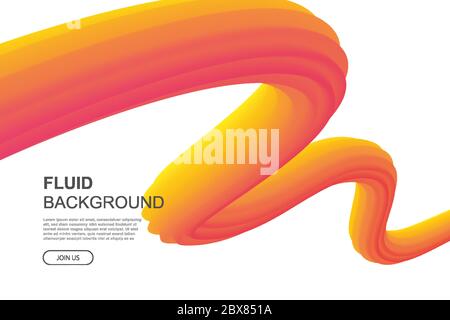 Fluid abstract curve design on white background. Liquid shape for cover, poster, banner template. Stock Vector