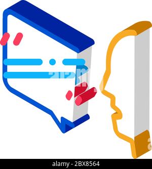 speaking human isometric icon vector. speaking human sign. isolated ...
