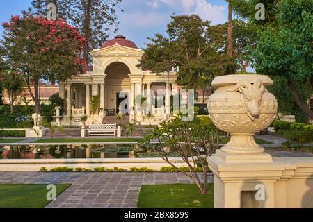 Inside Garden of Dreams, a neo-classical, commercial park (admission fee) in the grounds of  Kaiser Mahal (palace), in Thamel area, Kathmandu, Nepal Stock Photo