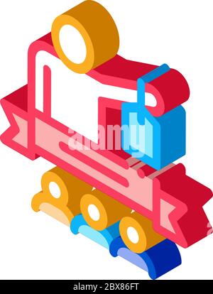 Human Ribbon isometric icon vector illustration Stock Vector