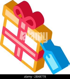 Gist Box Label isometric icon vector illustration Stock Vector