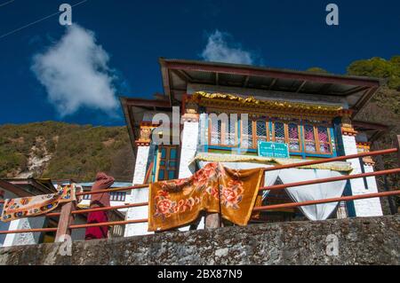 Ani Gompa, a Gelugpa Buddhist nunnery, Tawang, Arunachal Pradesh, northeast India Stock Photo