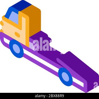 Tow Cargo Truck isometric icon vector illustration Stock Vector