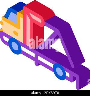 Evacuator Crane isometric icon vector illustration Stock Vector