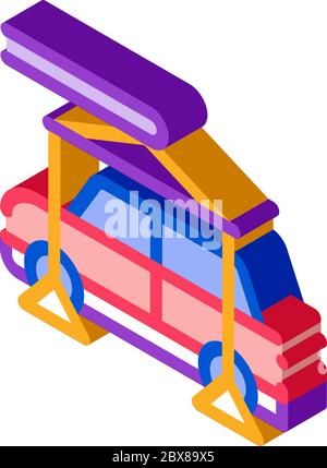 Evacuating Car isometric icon vector illustration Stock Vector