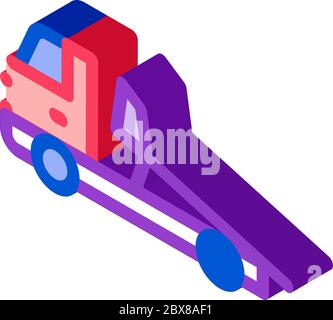 Evacuator Truck isometric icon vector illustration Stock Vector