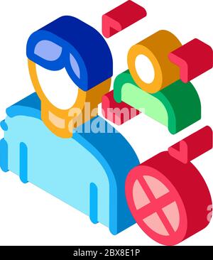Fake Man Identity isometric icon vector illustration Stock Vector