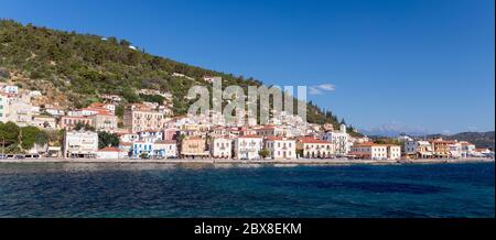 Panoramic view of Gytheio town, Laconia, Peloponnese, Greece. Stock Photo