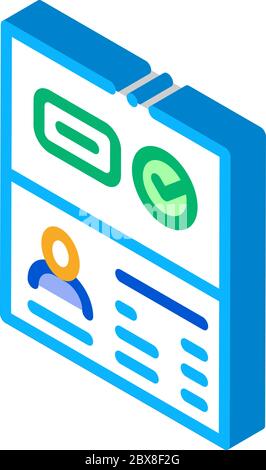 Passport Access isometric icon vector illustration Stock Vector