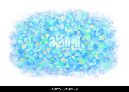 pastel color rainy blue abstract or colorful hydrangea watercolor hand paint background Stock Photo
