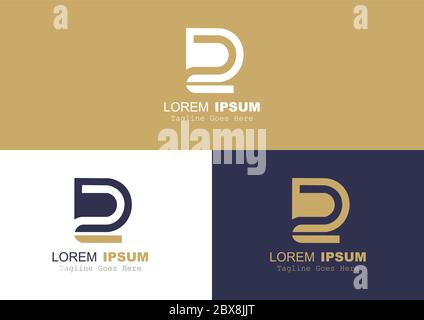 Elegant and Luxury Initial D2 Letter Logo Design Vector Stock Vector