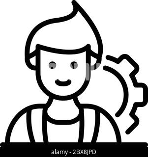 Radio engineer icon, outline style Stock Vector