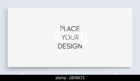 Mockup of a landscape-oriented magazine or catalogue. Blank sheet of paper. Element for advertising and promotional message. 3d vector illustration fo Stock Vector
