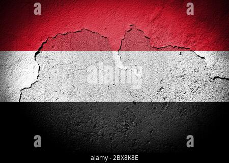 yemen flag pattern on the concrete wall Stock Photo - Alamy
