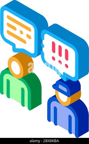 Man Speak Officer isometric icon vector illustration Stock Vector