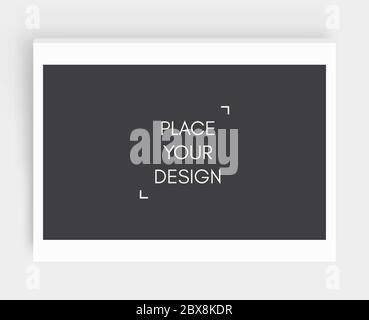 Mockup of a landscape-oriented magazine or catalogue. Blank sheet of paper. Element for advertising and promotional message. 3d vector illustration fo Stock Vector