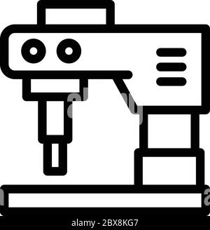 Milling machine icon, outline style Stock Vector