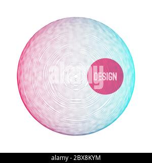 Sphere with connected lines and dots. Global digital connections. Wireframe illustration. Abstract 3d grid design. Technology style. Stock Vector