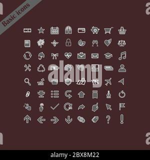 Great web icons collection. basic flat vector set icons for smartphone or e-commerce Stock Vector