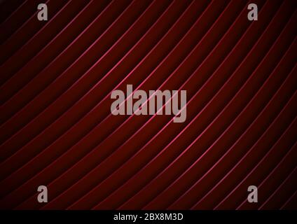 Abstract modern stripes curved lines pattern red shiny background and texture. Vector illustration Stock Vector