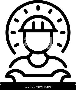 Professional communications engineer icon, outline style Stock Vector