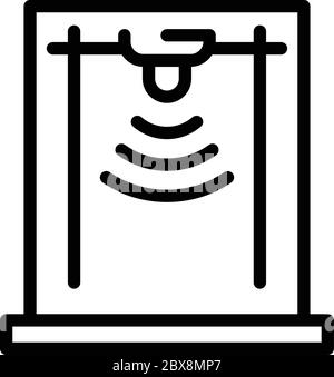 Wireless metal detector icon, outline style Stock Vector
