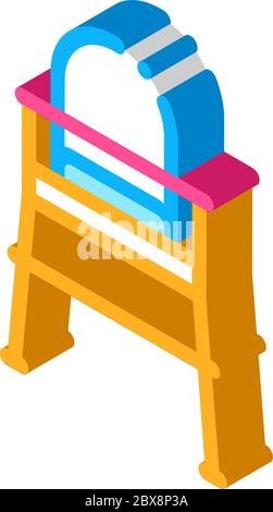 Chair For Feeding isometric icon vector illustration Stock Vector