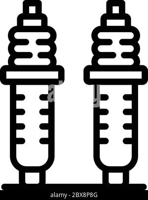Car shock absorbers icon, outline style Stock Vector