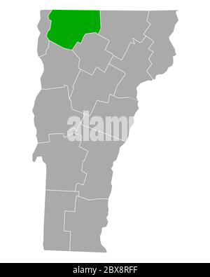 Map of Franklin in Vermont Stock Photo