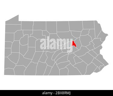 Map of Montour in Pennsylvania Stock Photo