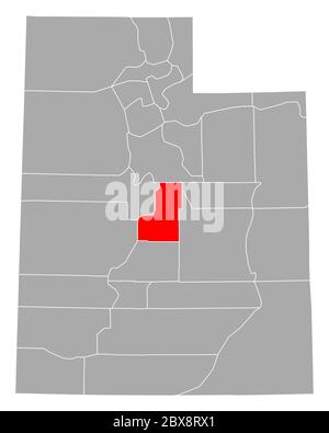 Map of Sanpete in Utah Stock Photo