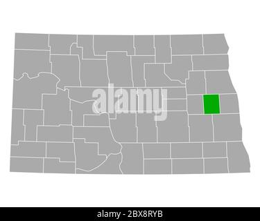 Map of Steele in North Dakota Stock Photo