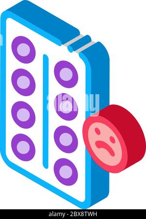 Destress Pills isometric icon vector illustration Stock Vector